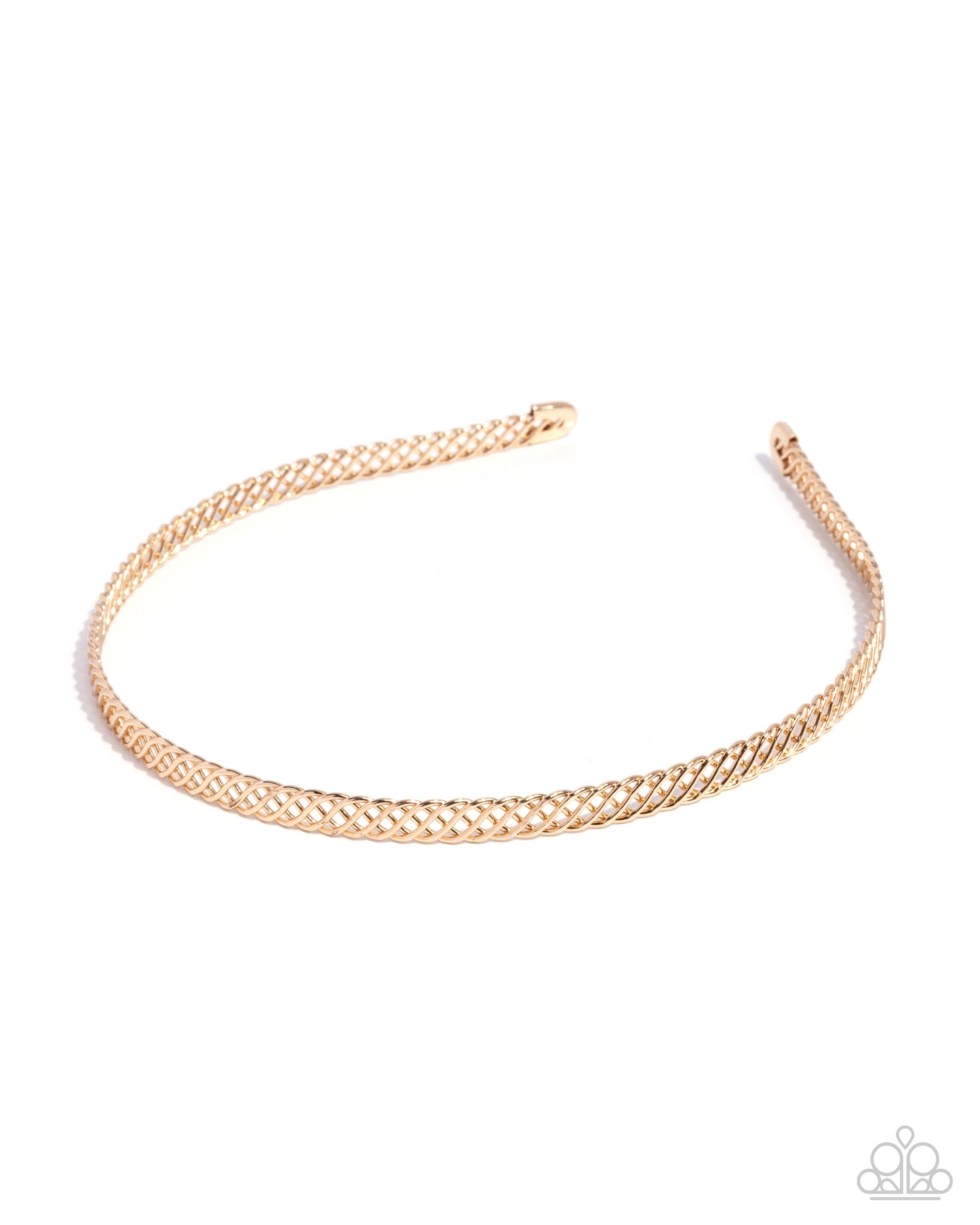 Rose gold headband on a white background