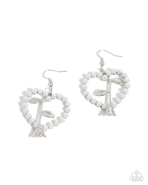Feminine Fame White Earrings - Jewelry by Bretta