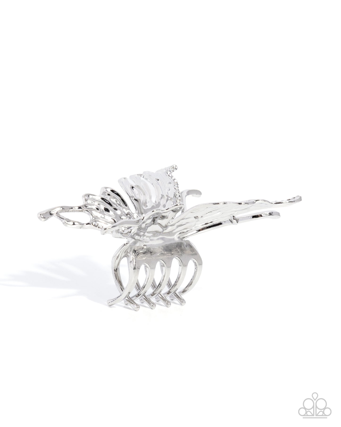 Silver hair clip on a white background