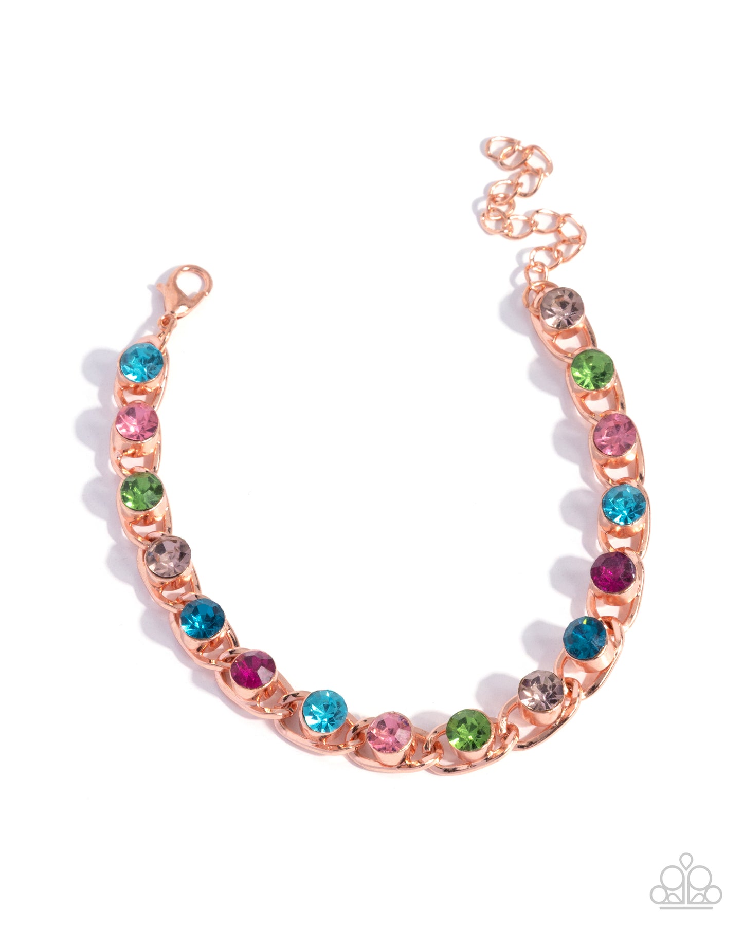 Multicolored beaded bracelet on a white background
