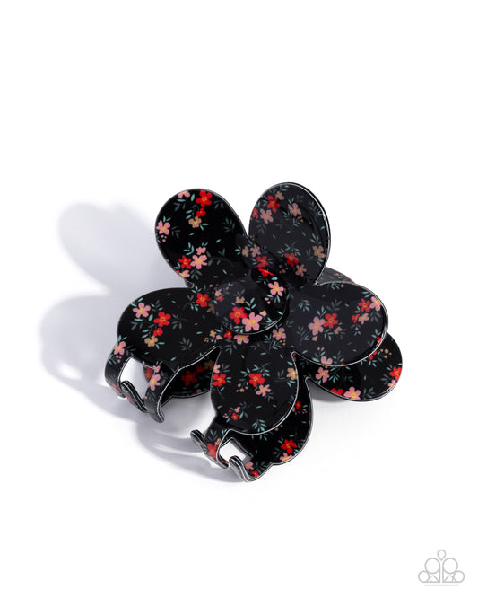 Dueling Flowers Black Hair Clip - Jewelry by Bretta