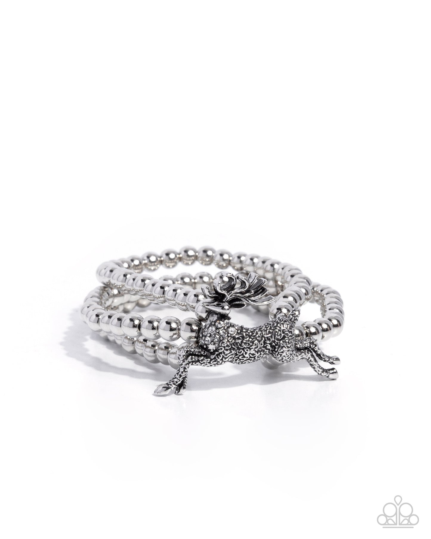 Silver bracelet with a starfish charm on a white background