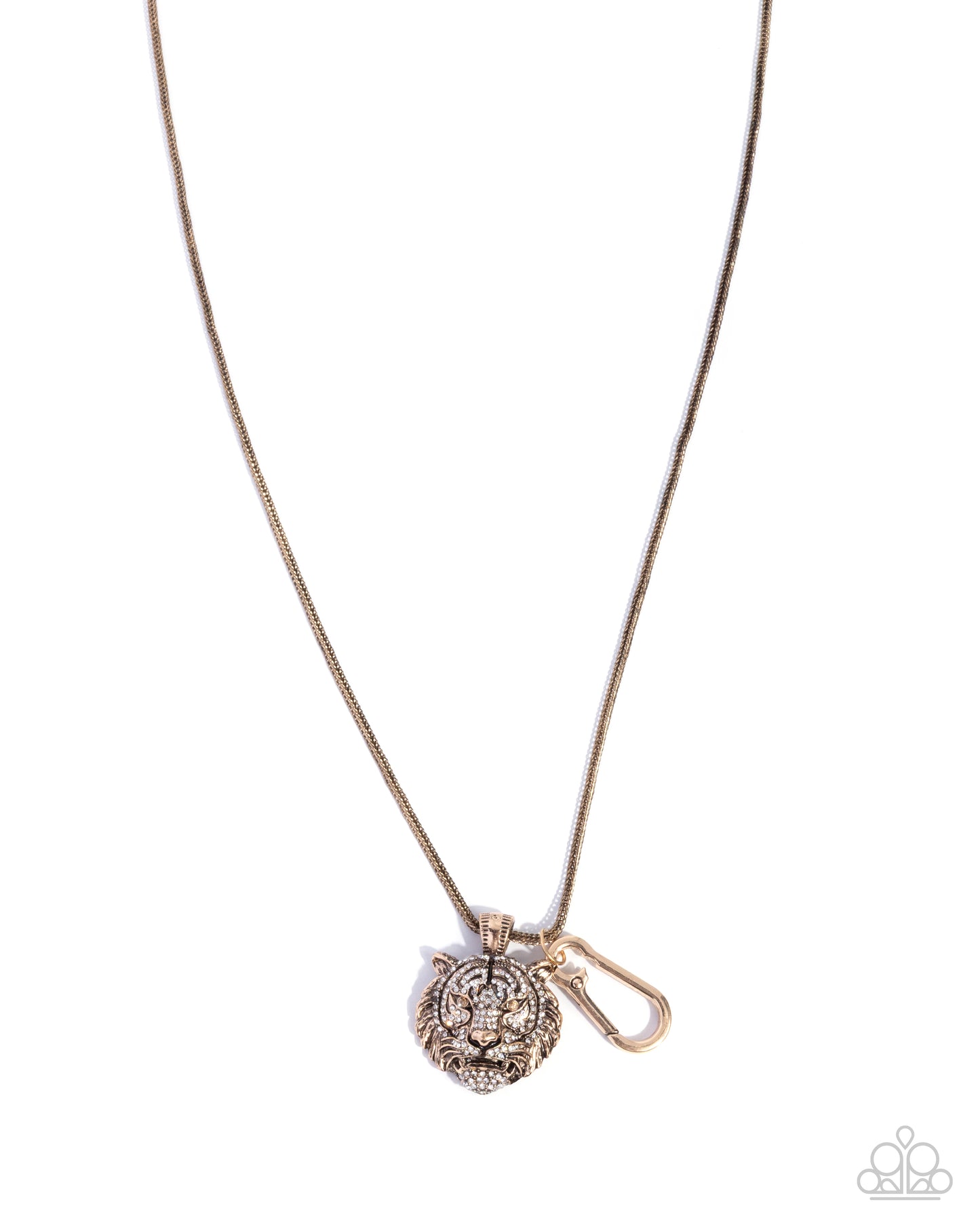 Necklace with a decorative pendant on a white background