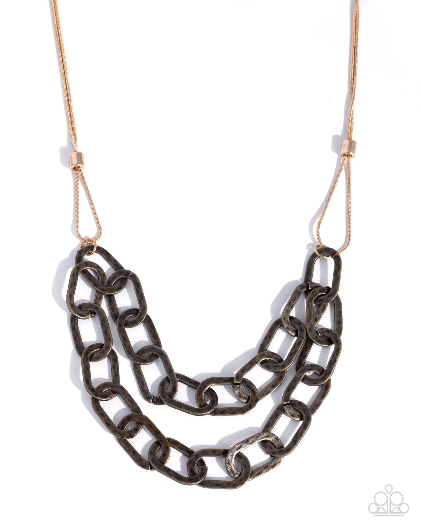 Bronze chain necklace on a white background
