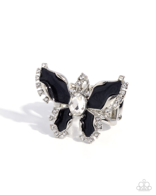 Bewitching Butterfly Black Ring - Jewelry by Bretta