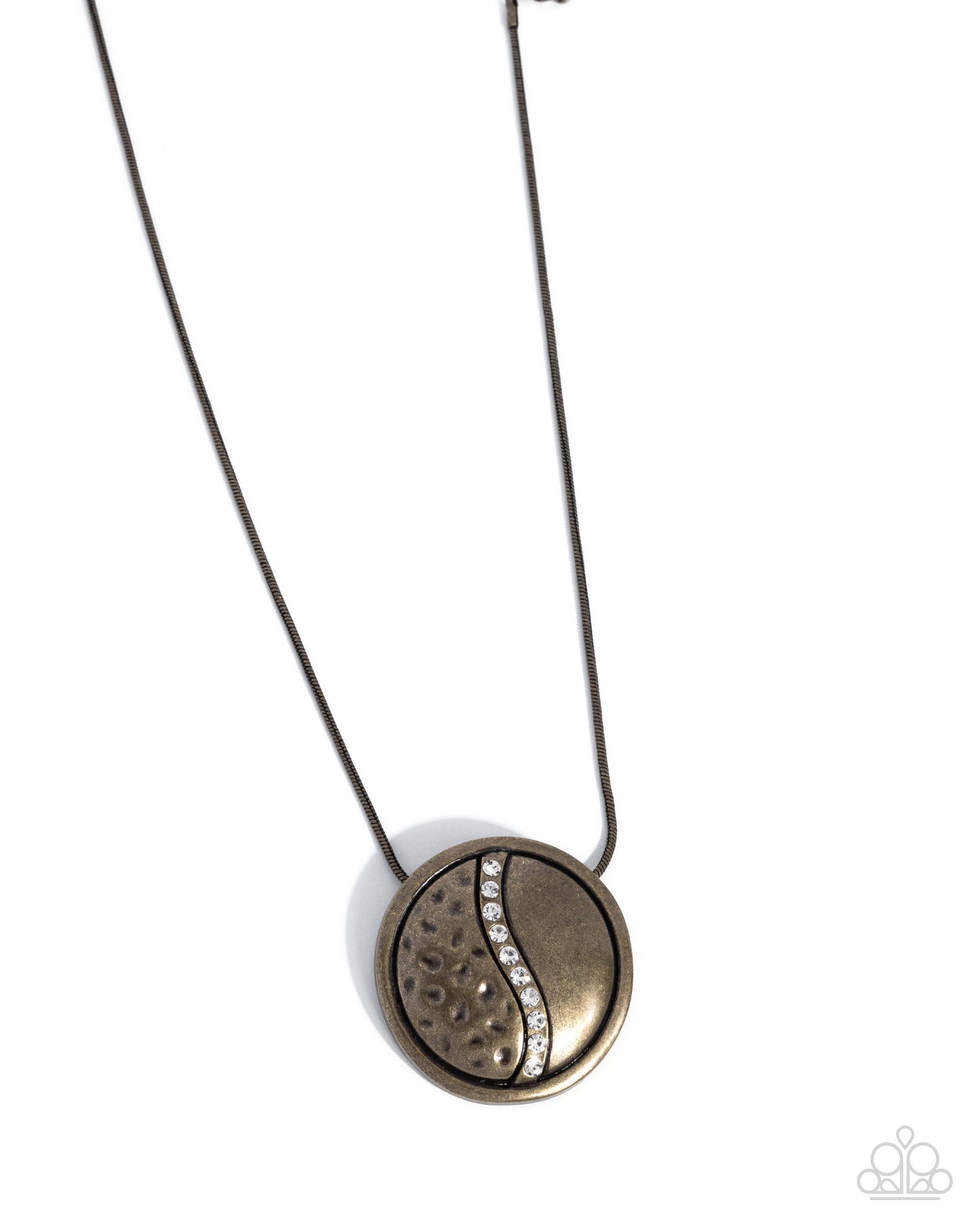 Necklace with a round pendant on a white background