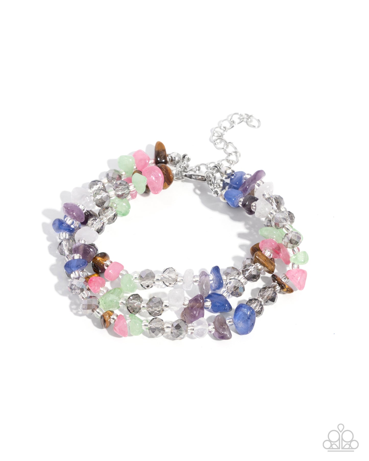 Multicolored beaded bracelet on a white background