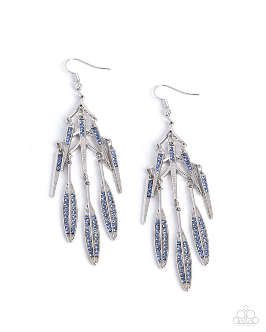 Airplane Mode blue rhinestone airplane earrings