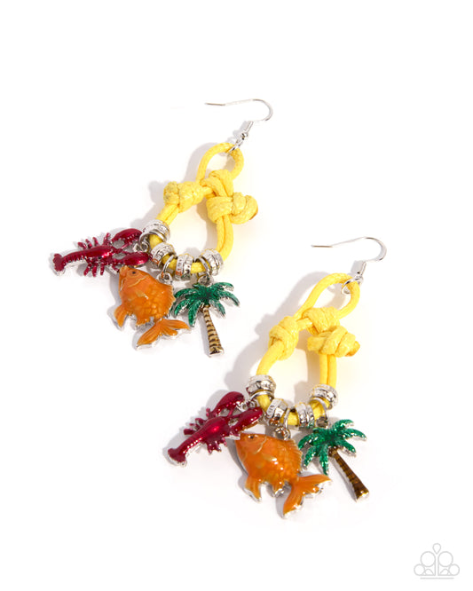 Beachside Bravado Yellow Earrings - Jewelry by Bretta