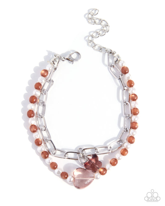 Paparazzi Better Butterfly Brown heart and butterfly charm silver bracelet | Jewelry by Bretta, photo 2
