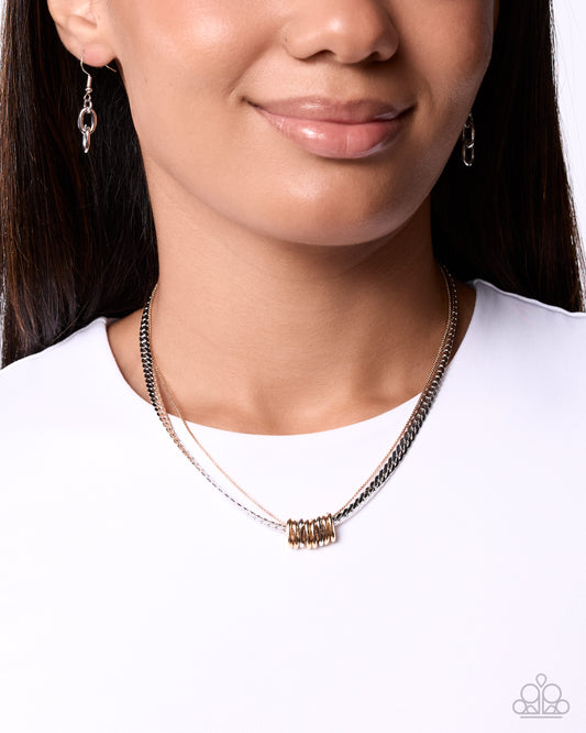 Tied Together Mixed-Metal Layered Necklace by Paparazzi Accessories at Jewelry by Bretta - view 2