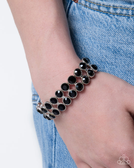 Elaborate Element Black Gem Stretch Bracelet by Paparazzi Accessories