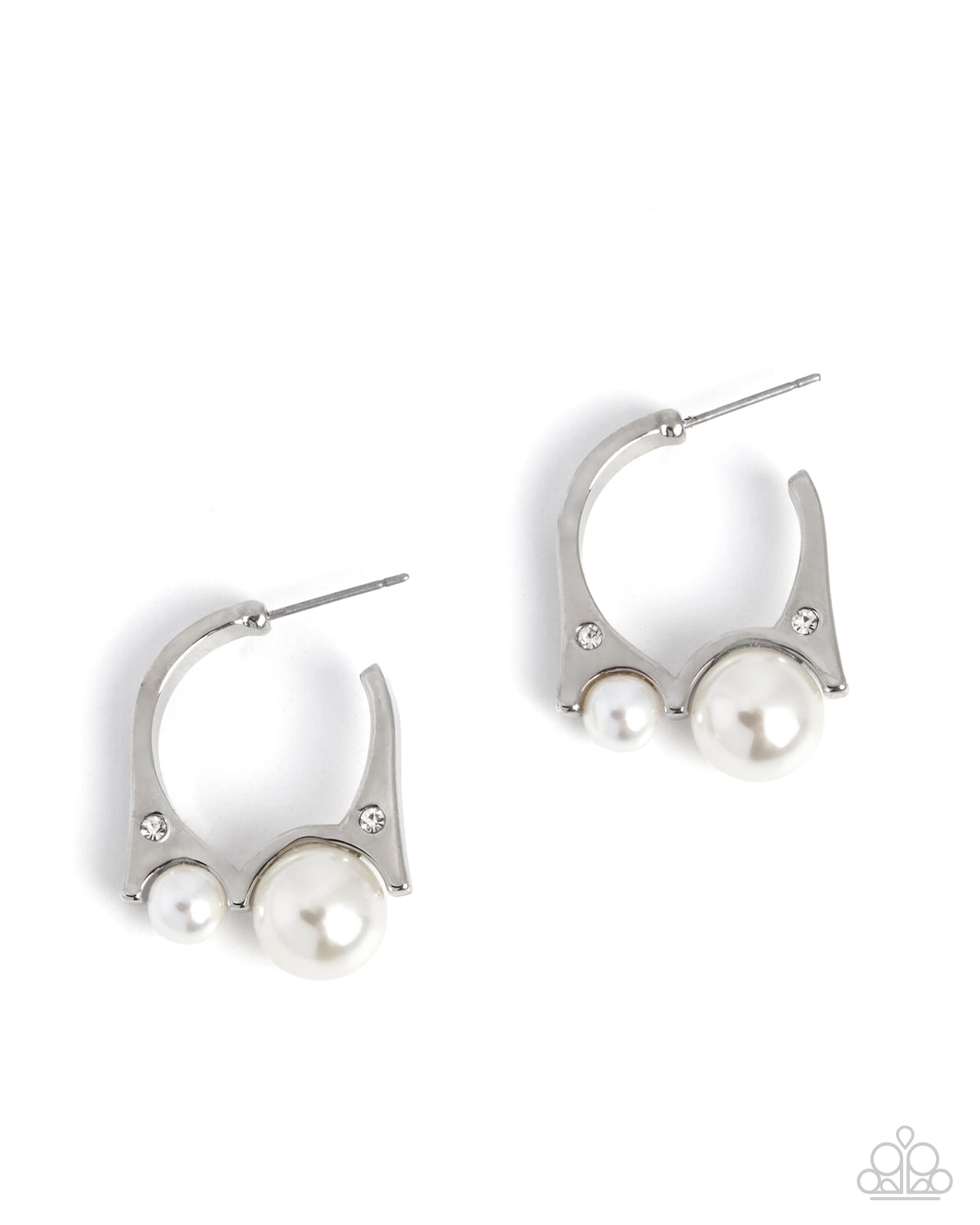 Perpetual Pearls White Pearl Silver Hoop Earrings | Jewelry by Bretta — photo 2