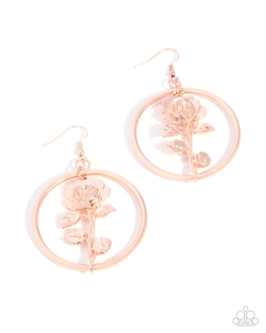 Fairytale Fate - Rose Gold Rose Dangle Earrings | Jewelry by Bretta
