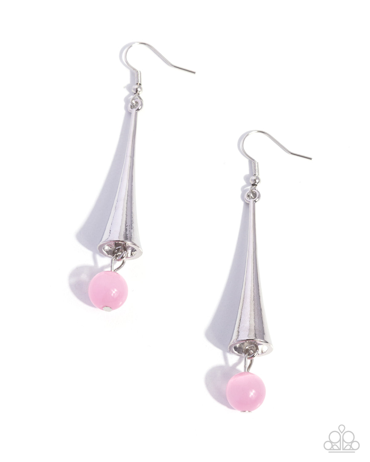 Cascading Chassé pink cat’s eye dangle earrings by Paparazzi Accessories