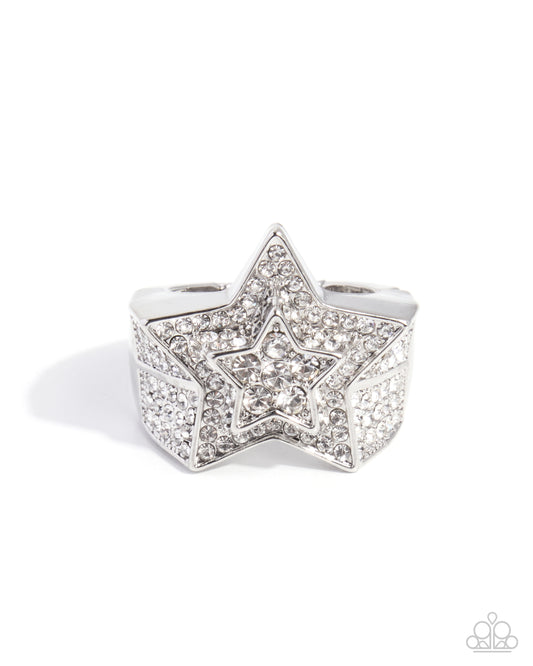 Swanky Stars White Ring