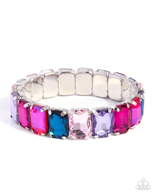 Shimmery Sorting pink gemstone stretch bracelet