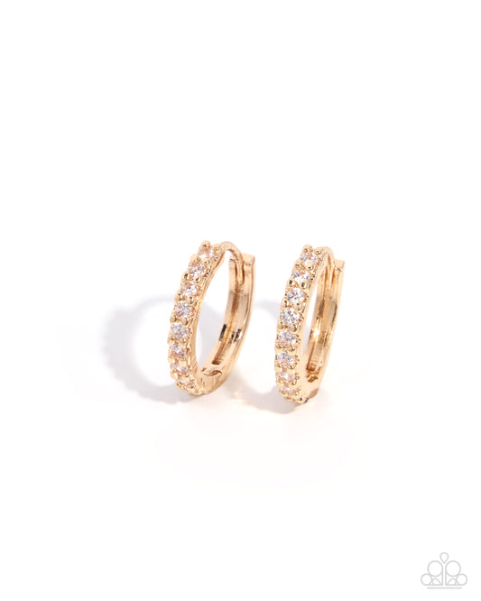 Enigmatic Elegance gold rhinestone hoop earrings