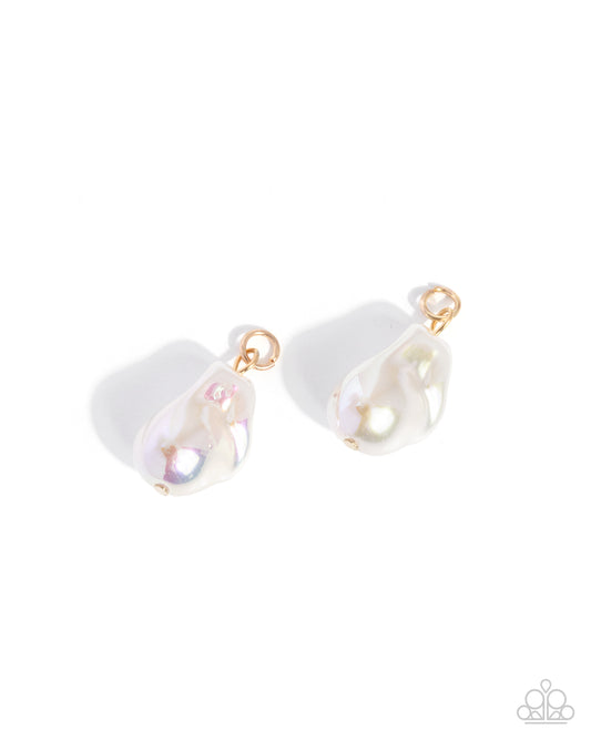 Baroque Beauty white pearl earring charms from Jewelry by Bretta