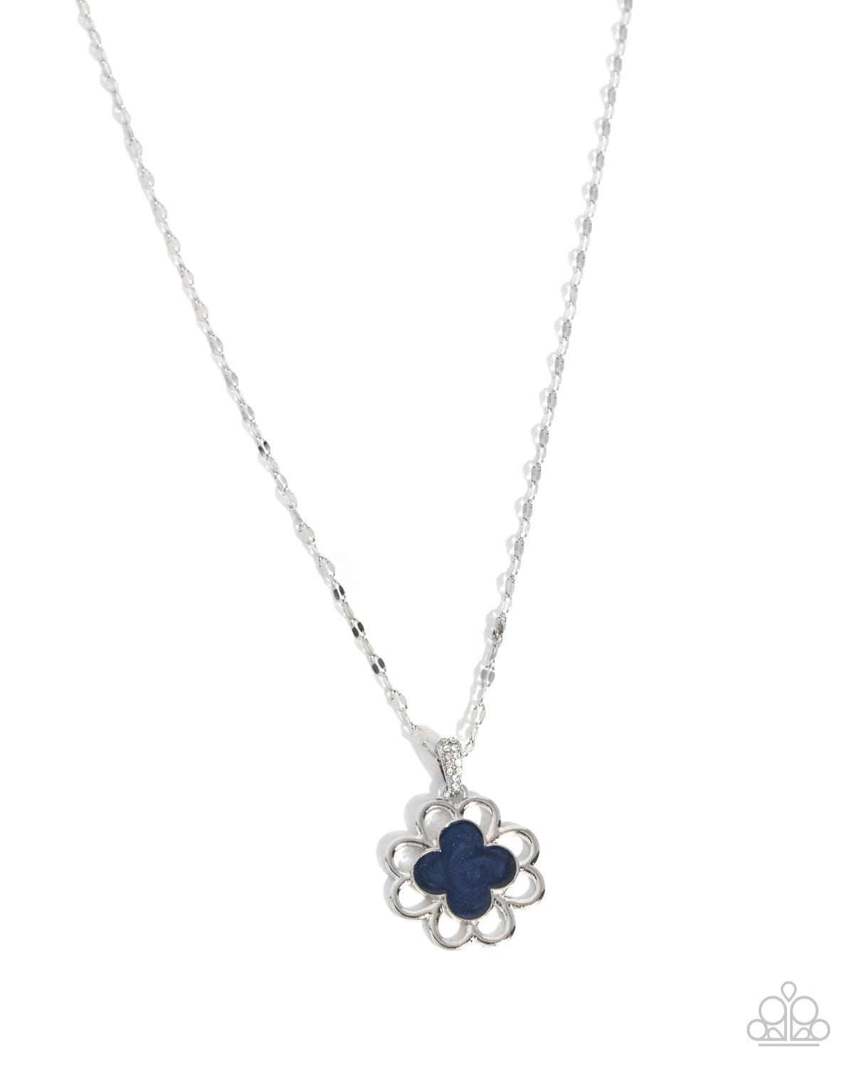 Flourishing Fact - Blue Flower Necklace by Paparazzi Accessories - Jewelry by Bretta - photo 1