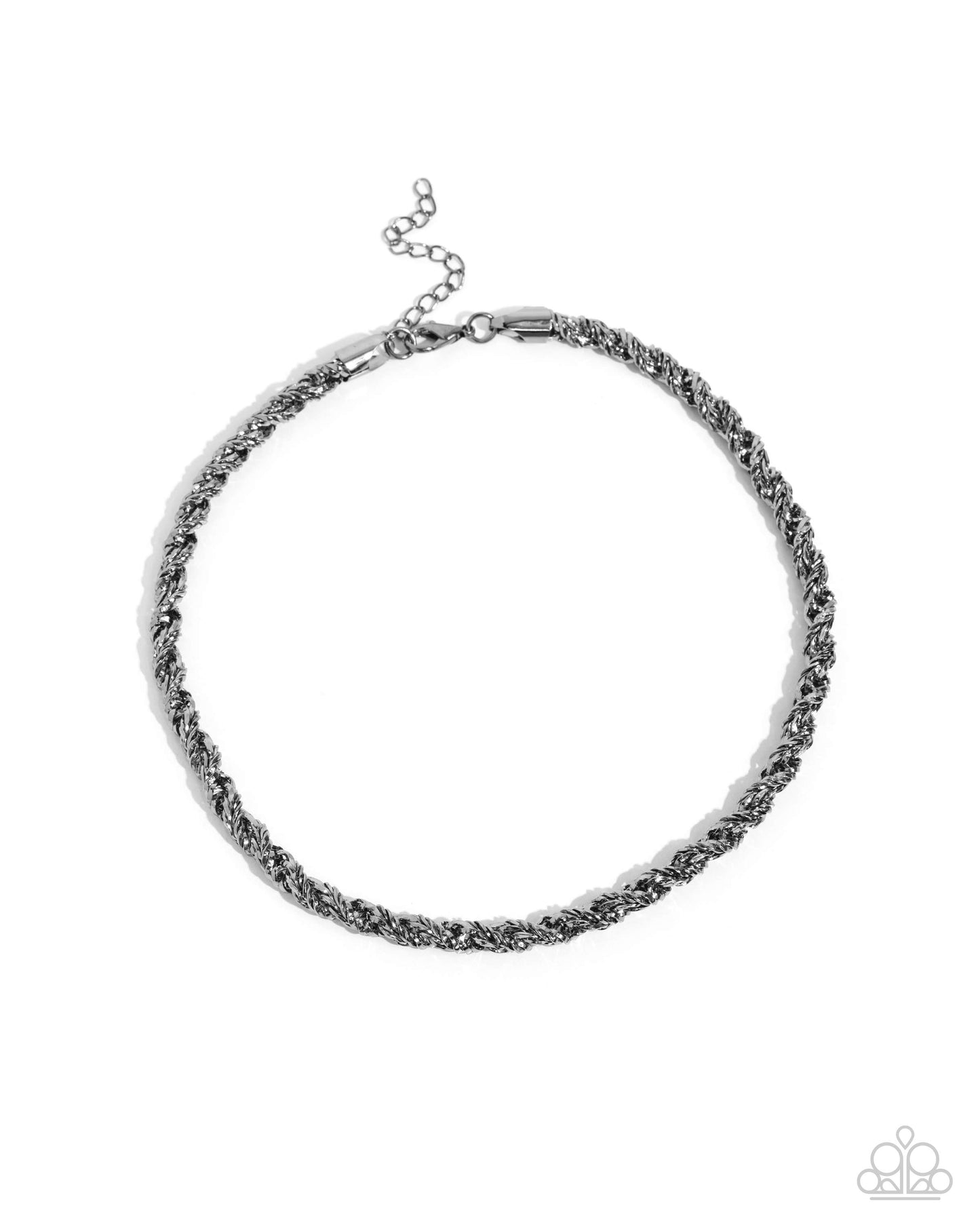 Edgy Etching Black Necklace - Jewelry by Bretta
