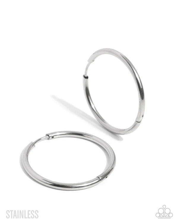 Surmounting Sheen Silver Hoop Earrings - Jewelry by Bretta