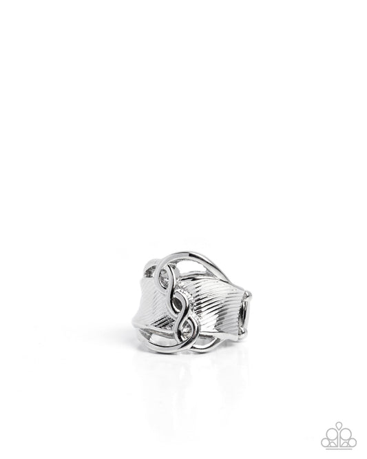 Harmonious Helix silver twist stretch ring by Jewelry by Bretta