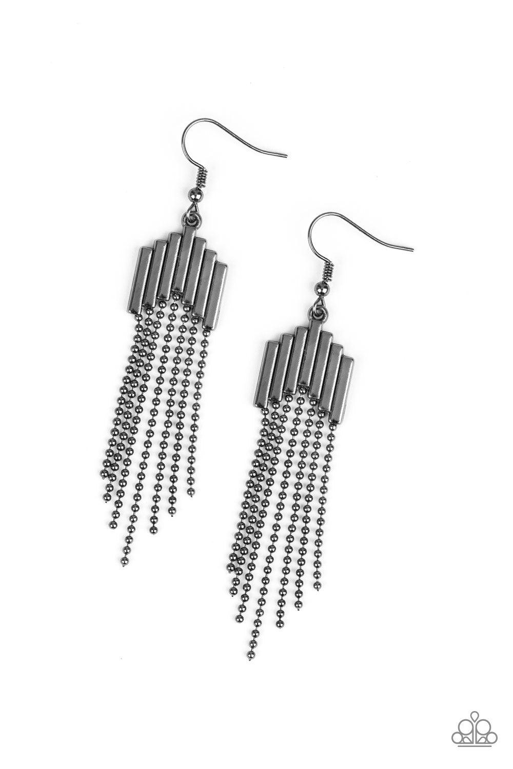 Paparazzi Accessories-Radically Retro - Black Earrings