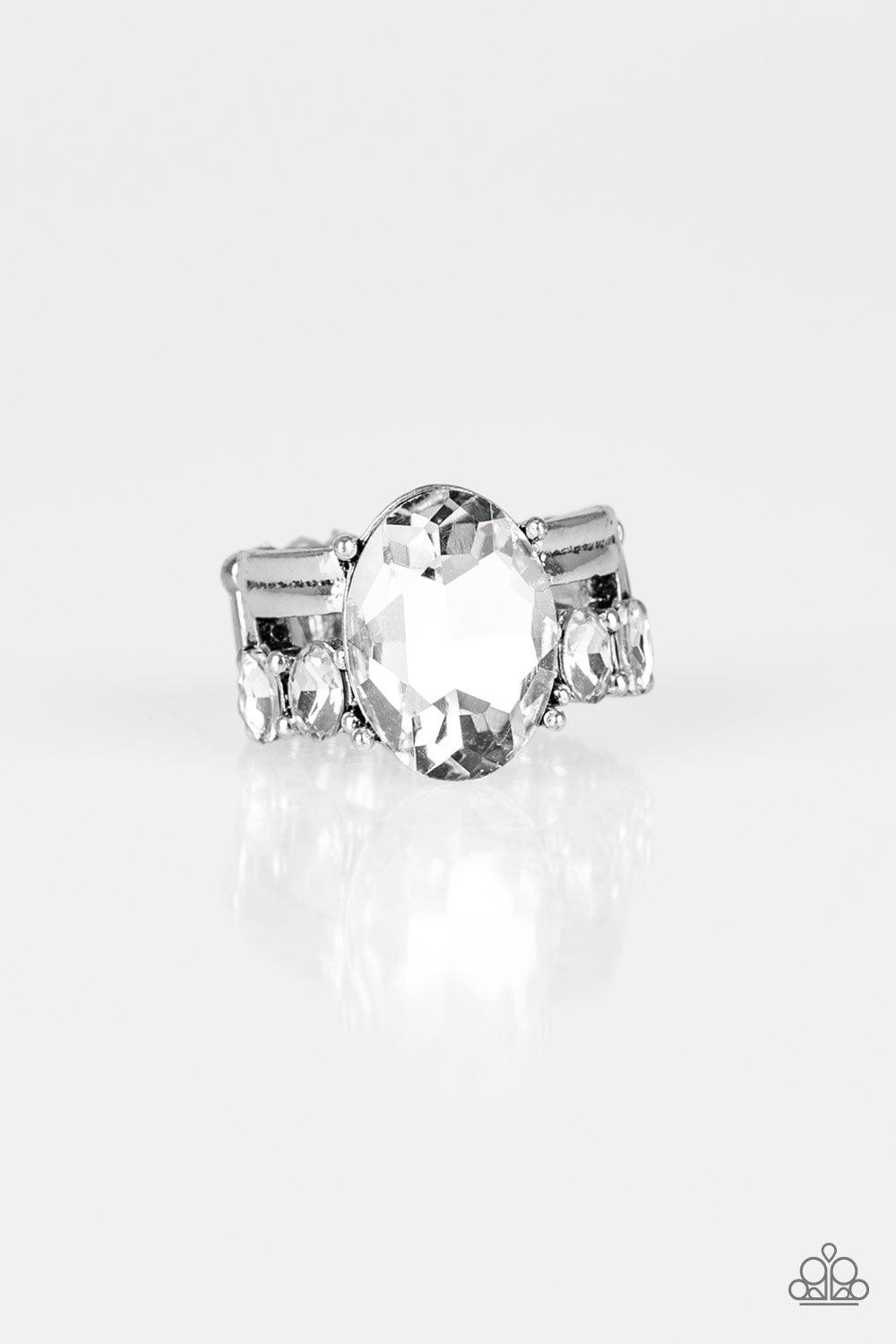 Paparazzi Accessories-Shine Bright Like A Diamond - White Ring - jewelrybybretta