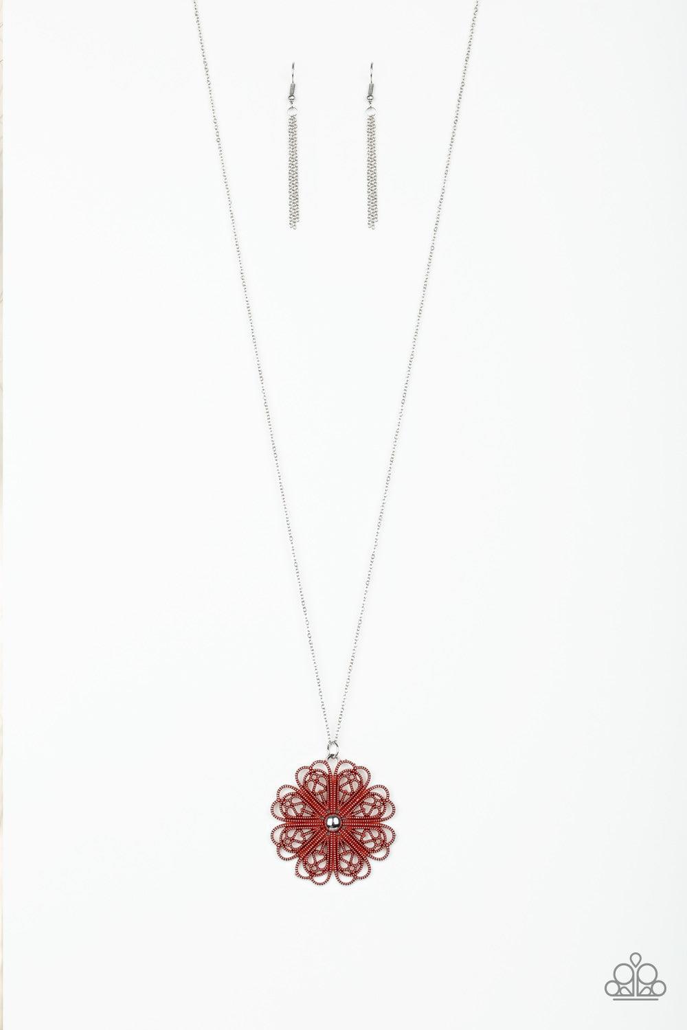 Spin Your PINWHEELS Red Necklace - Jewelry by Bretta