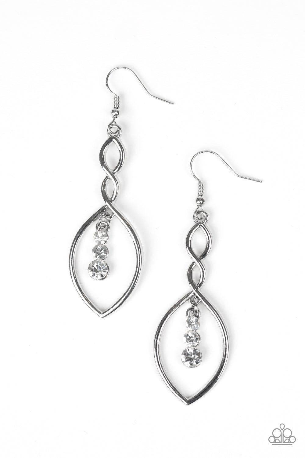 Paparazzi Accessories Timeless Twist - White Earrings - jewelrybybretta