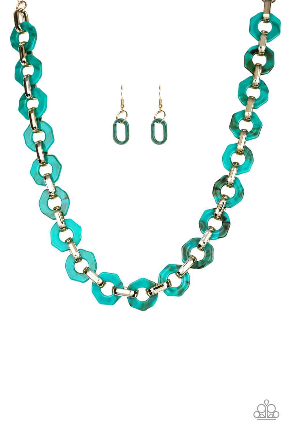 Paparazzi Accessories-Fashionista Fever - Blue Necklace - jewelrybybretta