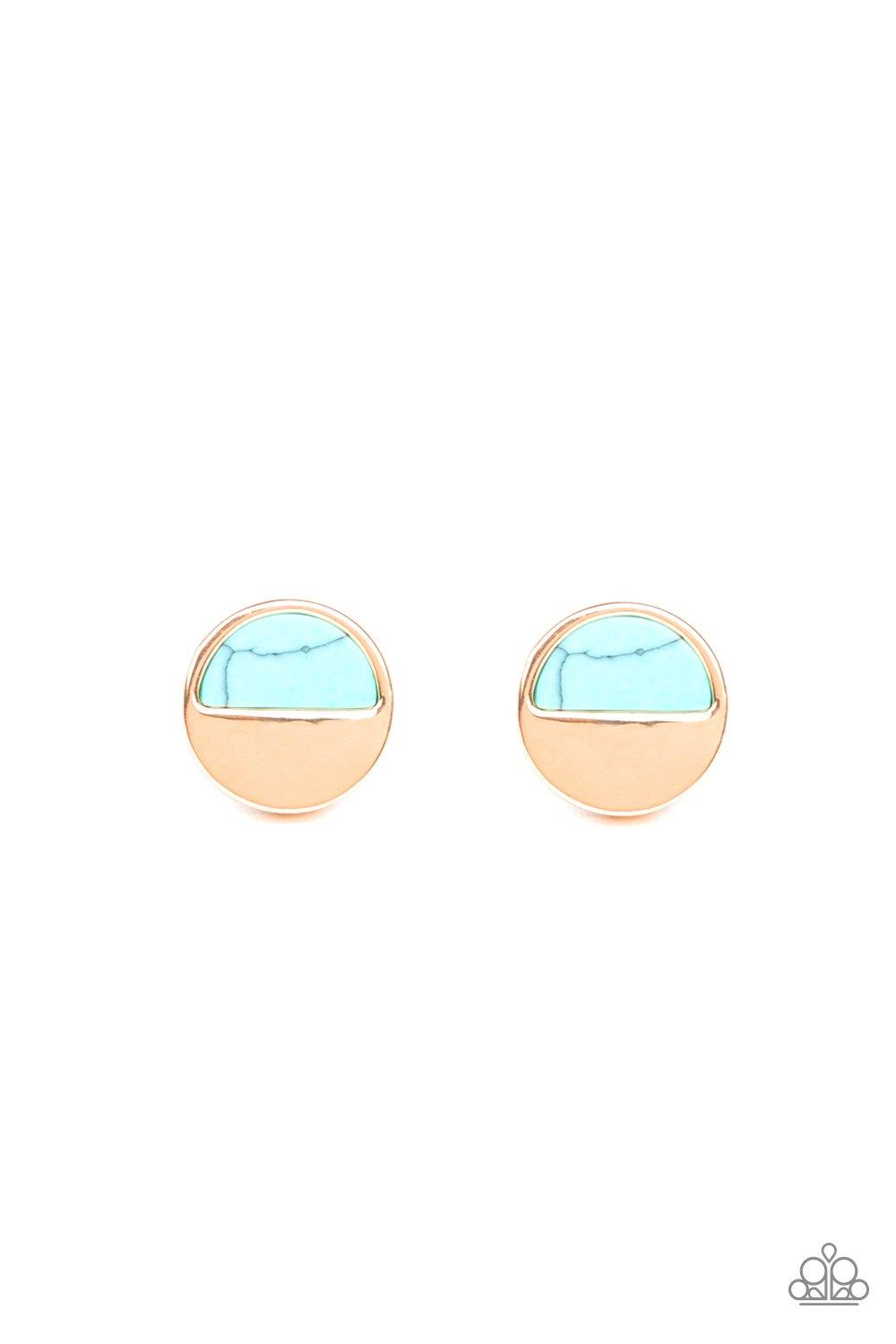 Paparazzi Accessories-Marble Minimalist - Blue Earrings - jewelrybybretta