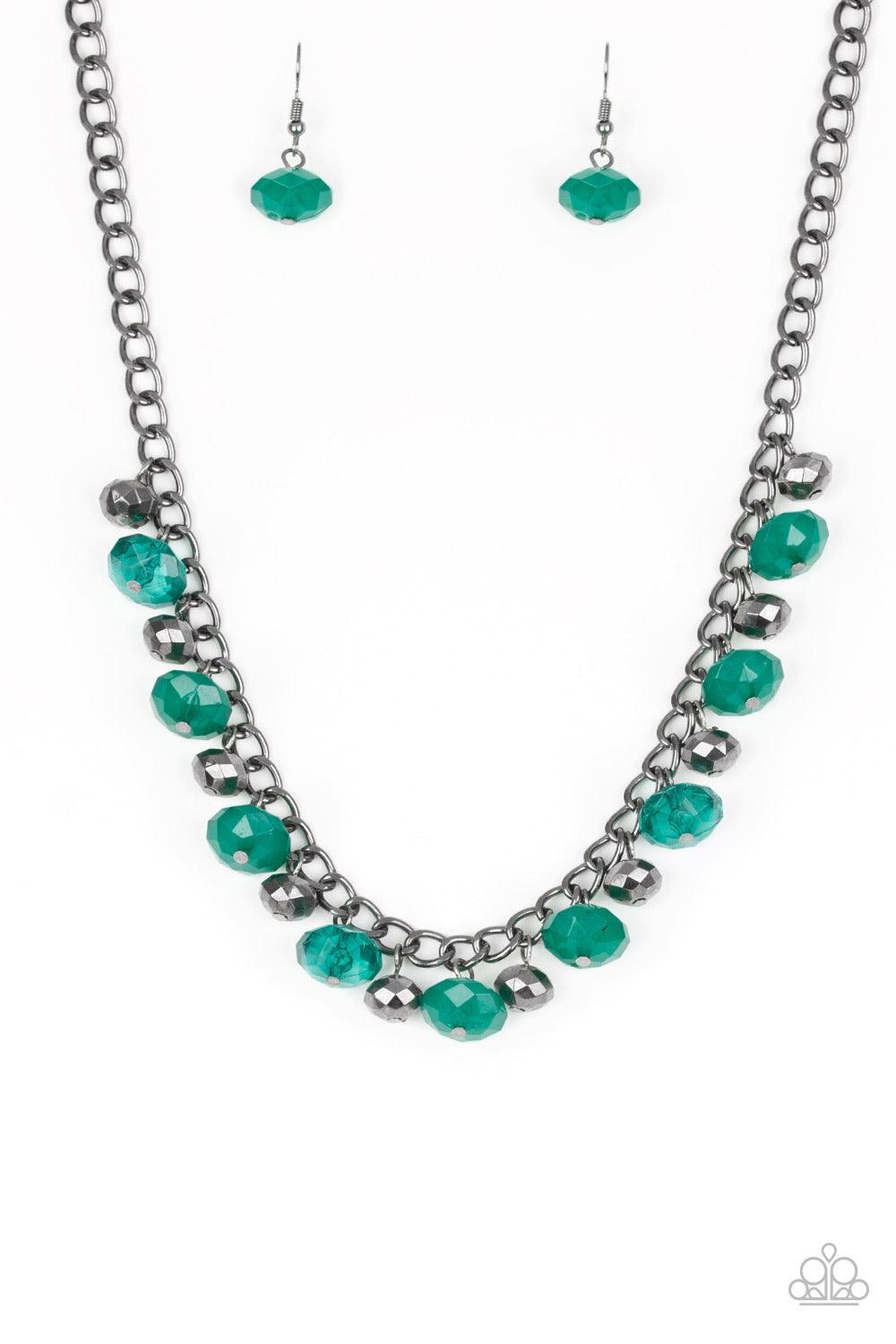 Paparazzi Accessories-Runway Rebel - Green Necklace - jewelrybybretta