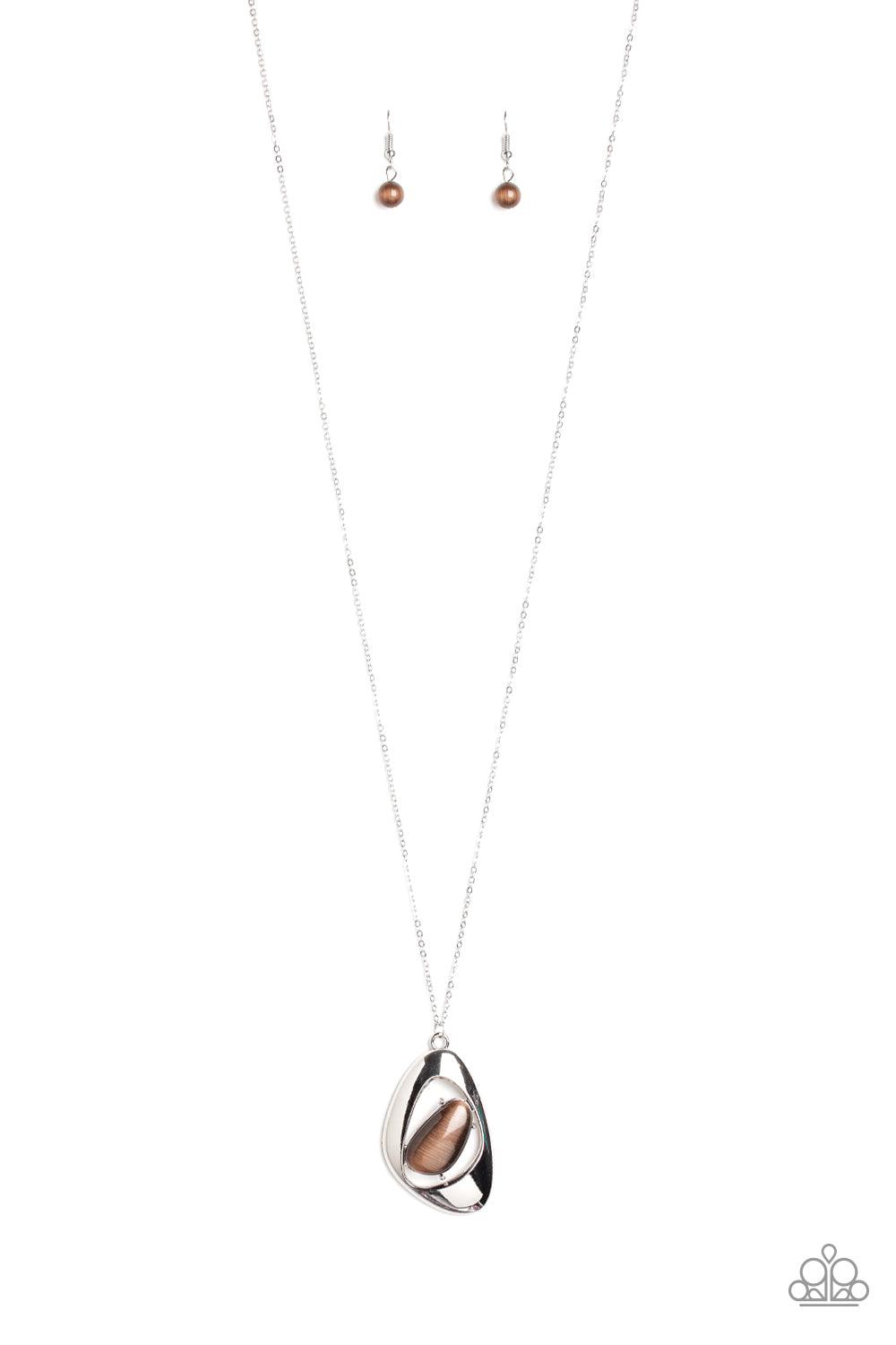 Paparazzi Accessories-Asymmetrical Bliss - Brown Necklace - jewelrybybretta