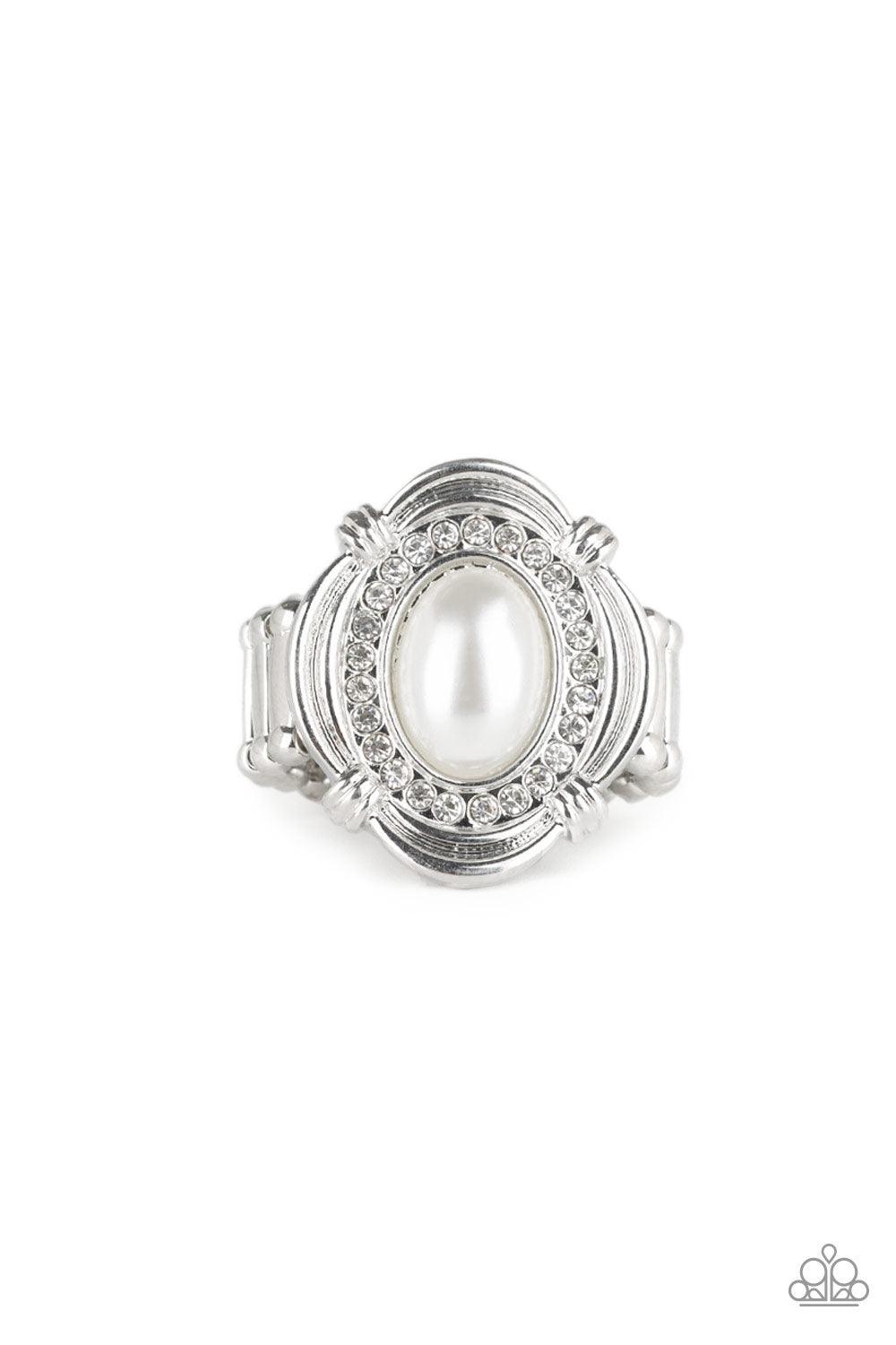 Paparazzi Accessories-Titanic Twinkle - White Ring - jewelrybybretta