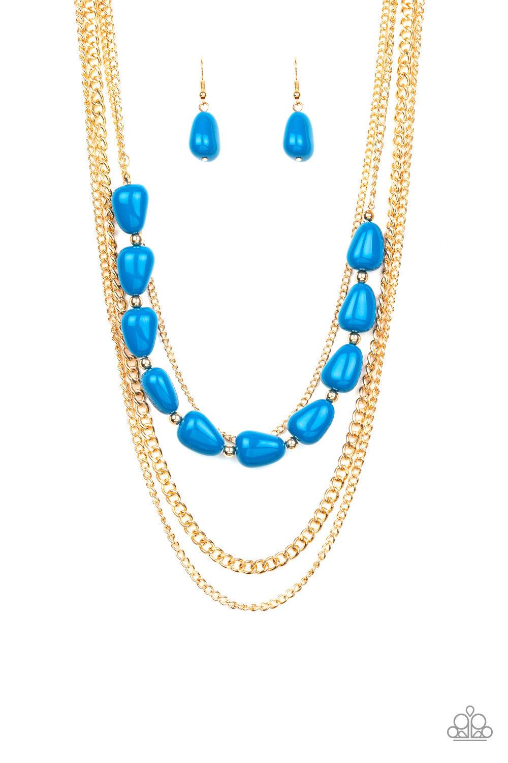 Paparazzi Accessories-Trend Status - Blue Necklace - jewelrybybretta