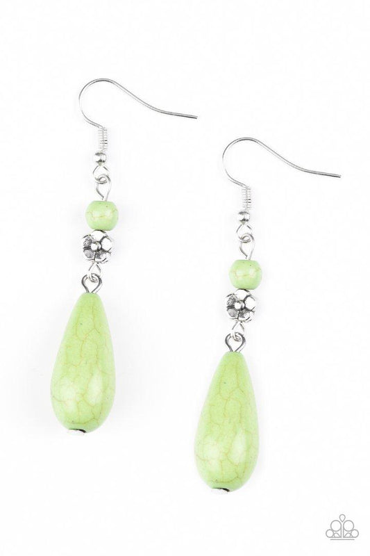 Sandstone Sunflowers Green Earrings -Jewelry by Bretta