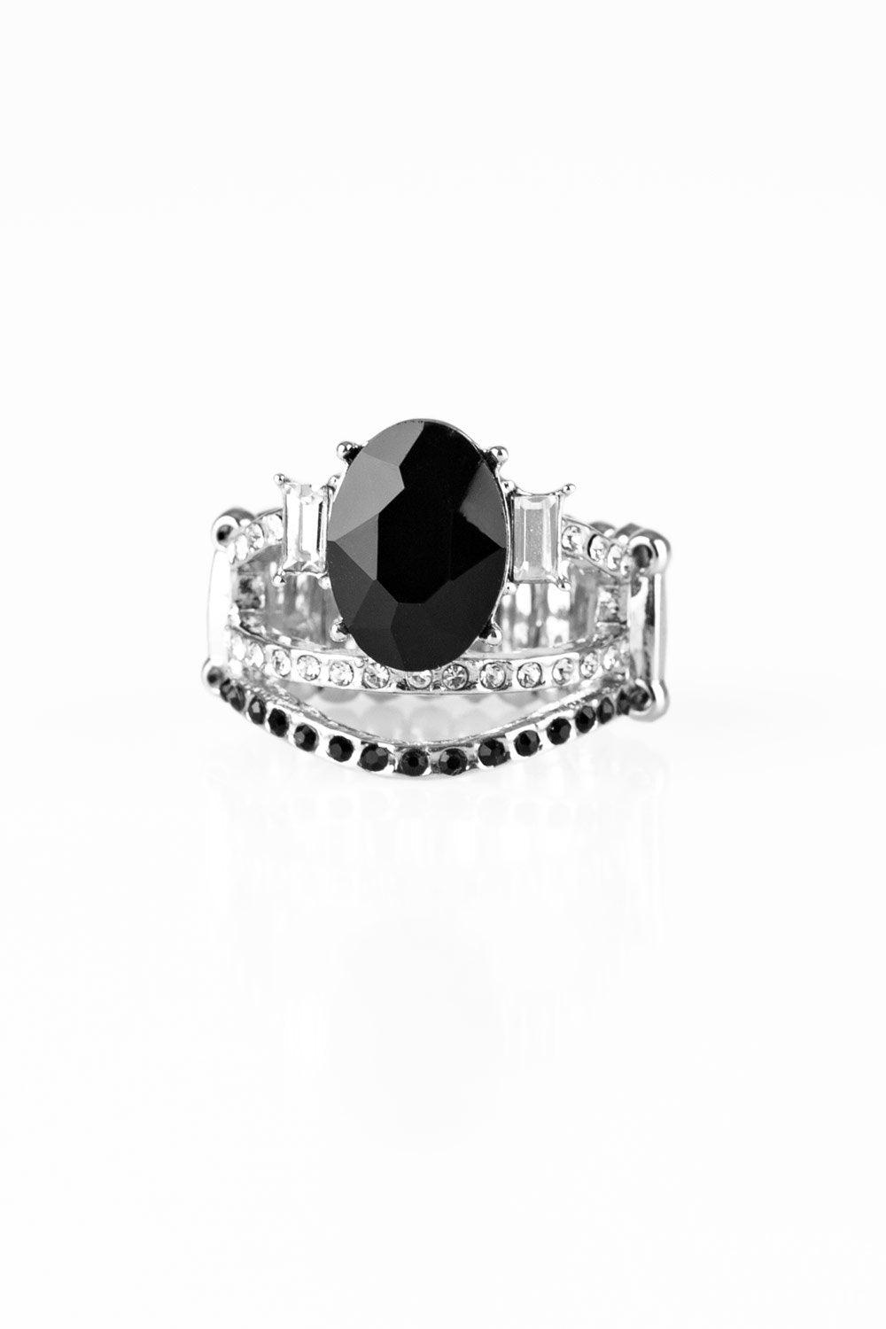 Paparazzi Accessories-Spectacular Sparkle - Black Ring