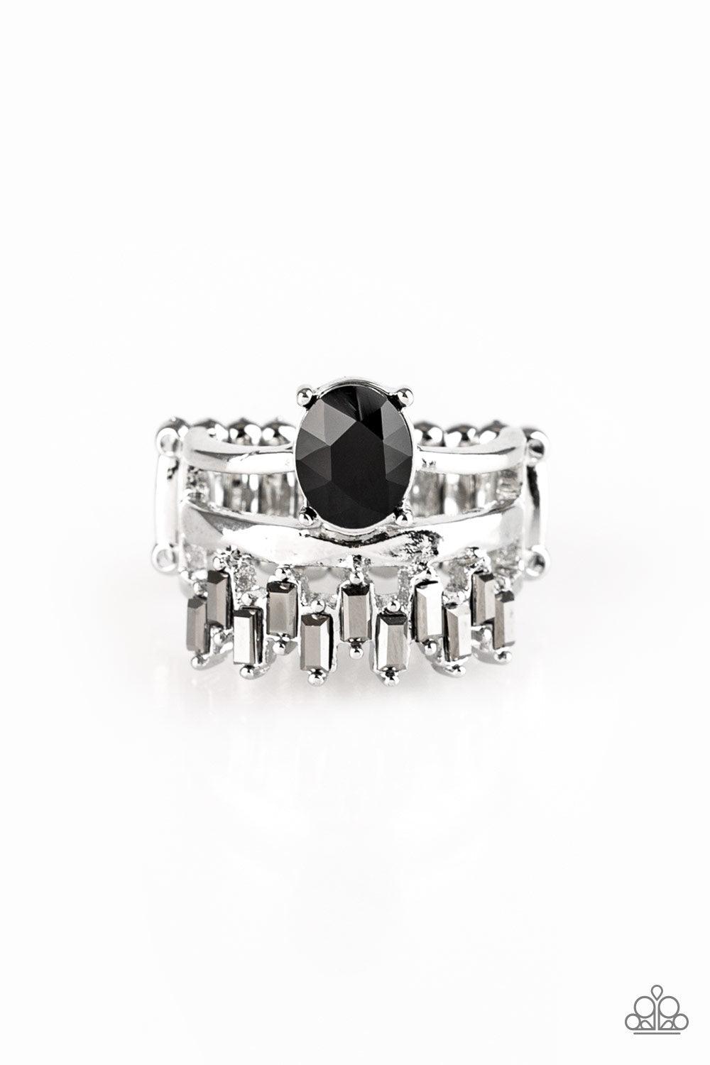 Paparazzi Accessories-Crowned Victor - Black Ring - jewelrybybretta