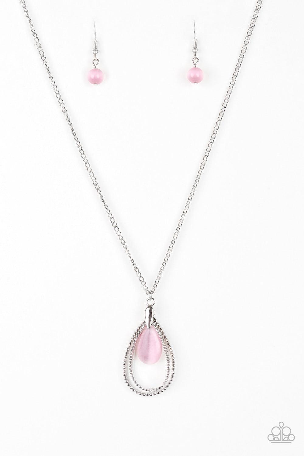 Paparazzi Accessories-Teardrop Tranquility - Pink Necklace - jewelrybybretta