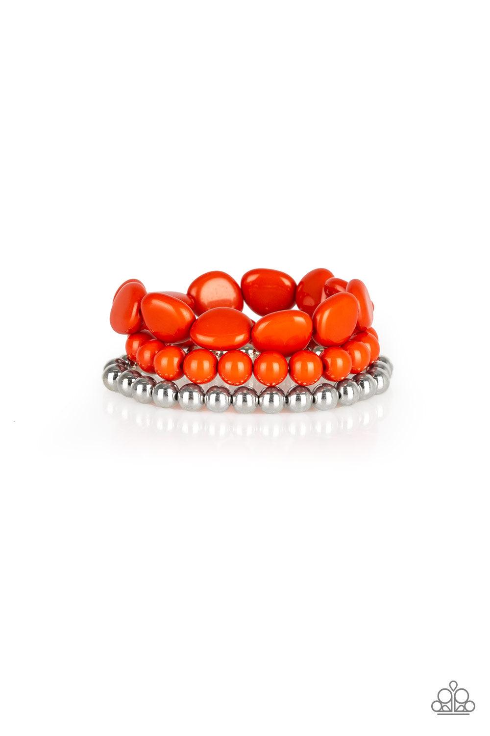 Paparazzi Accessories-Color Venture - Orange Stretch Bracelets