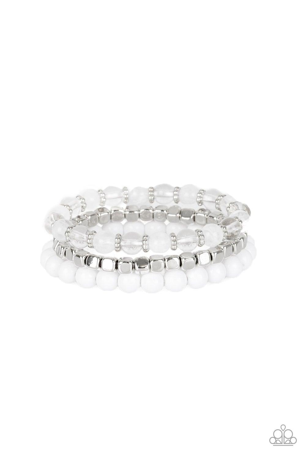 Paparazzi Accessories Globetrotter Glam - White Bracelet - jewelrybybretta