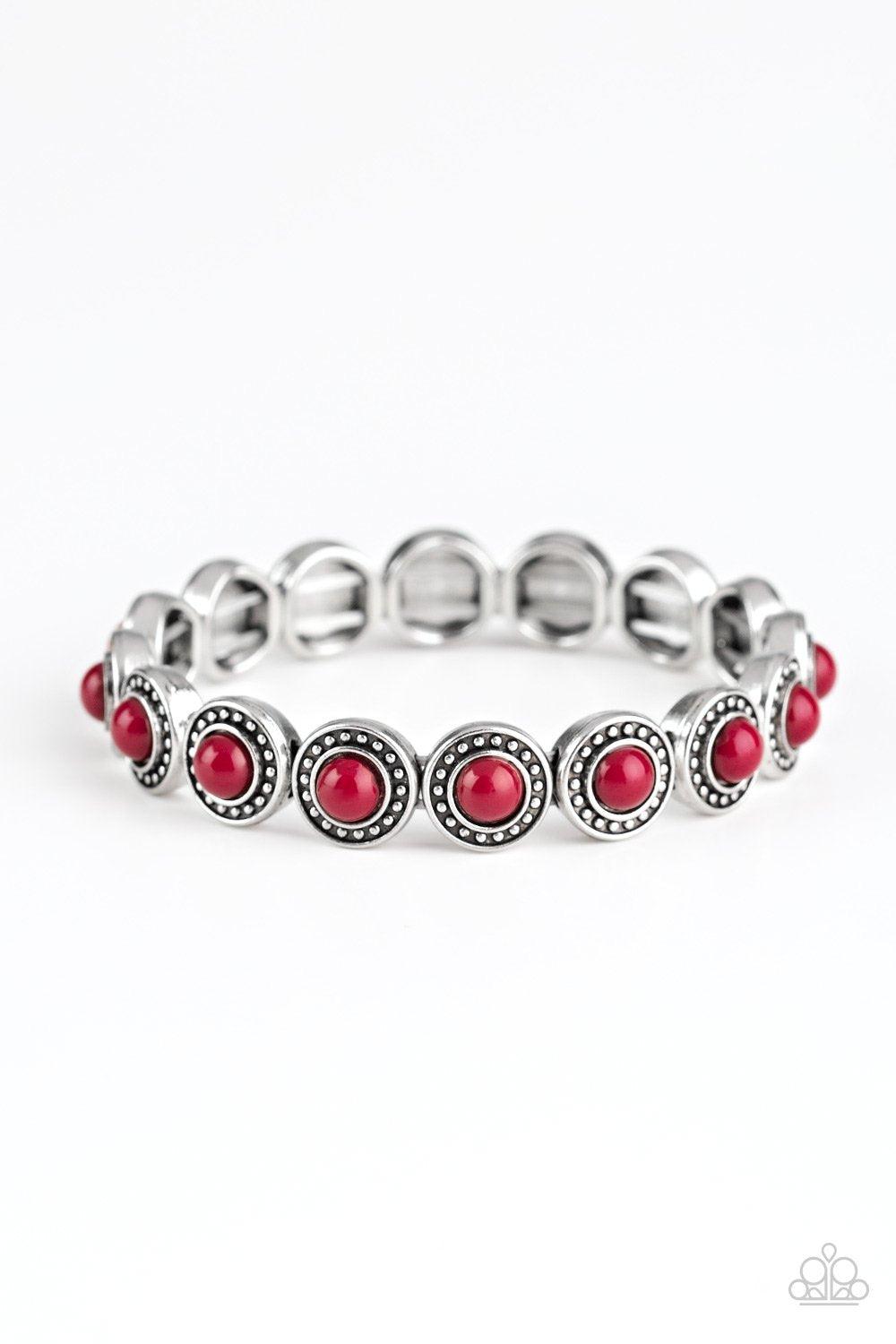 Paparazzi Accessories-Globetrotter Goals - Red Bracelet