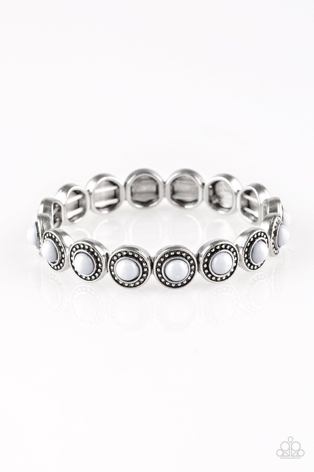 Paparazzi Accessories-Globetrotter Goals - Silver Stretch Bracelet