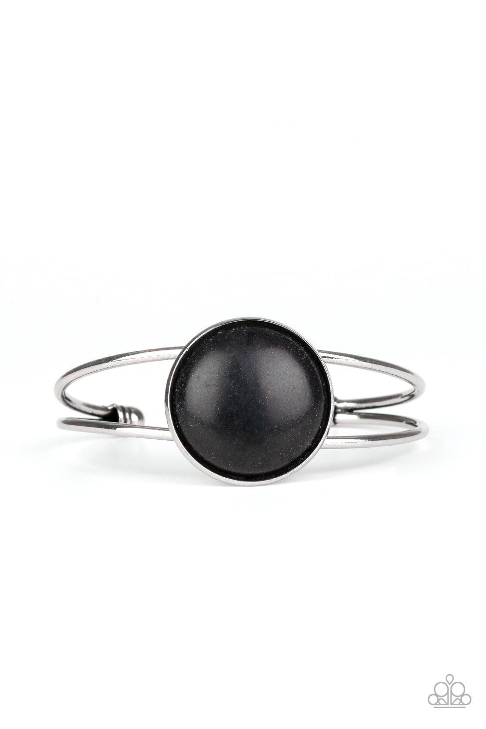 Paparazzi Accessoriess-Sandstone Serenity - Black Cuff Bracelet - jewelrybybretta