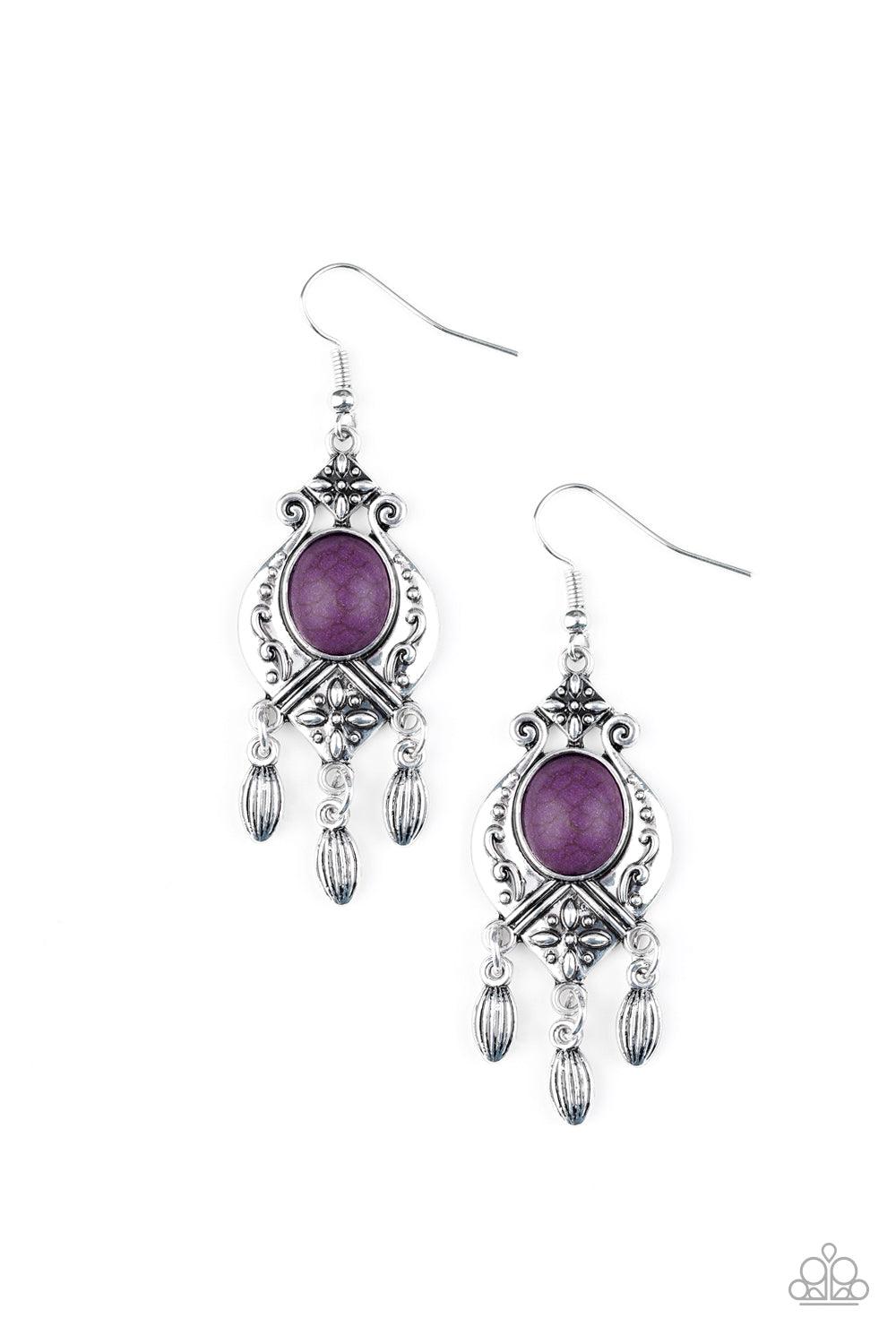 Paparazzi Accessories-Enchantingly Environmentalist - Purple Earrings