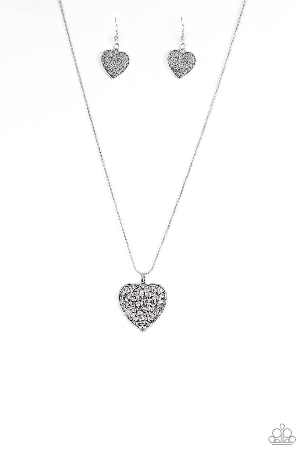 Paparazzi Accessories-Look Into Your Heart - Silver Necklace
