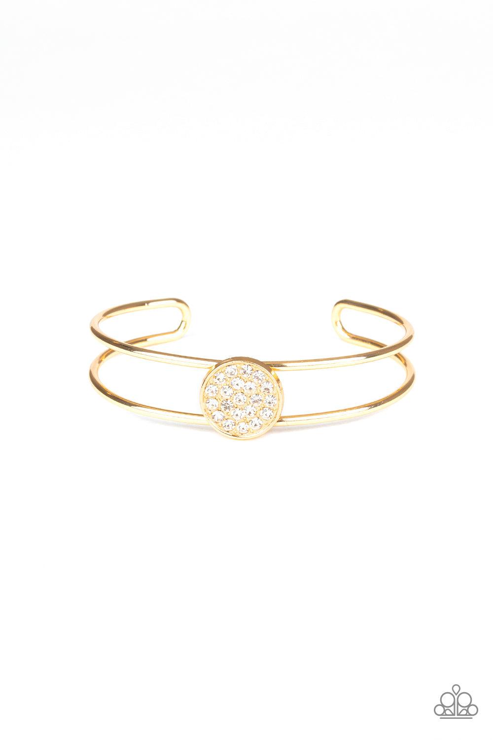 Dial Up The Dazzle Gold Cuff Bracelet - Jewelry by Bretta