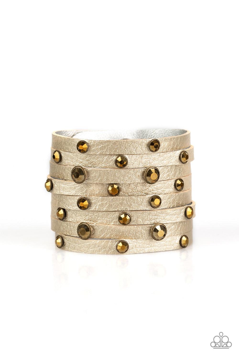 Paparazzi Accessories-Go-Getter Glamorous - Brass Wrap Bracelet